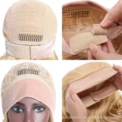 Headband 613 Blonde Straight Curly Body Wave Wig With Attached Scarf Wig Bodywave Full Machine Human Hair Wigs Brazilian 150%